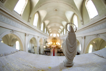 Image showing Statue of Virgin Mary in church