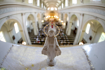 Image showing Statue of Virgin Mary in church