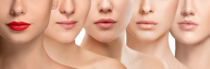 Image showing Beautiful female face, concept of skincare and lifting