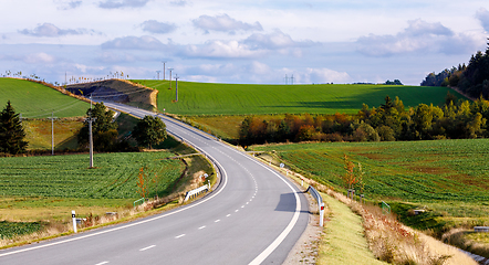 Image showing rural road in the autumn in countryside