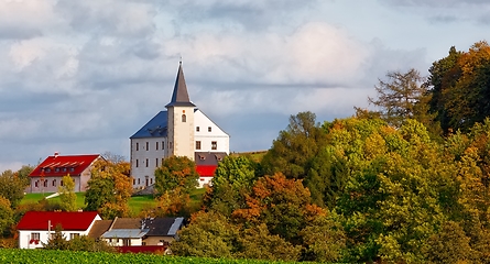 Image showing Small chateau in village