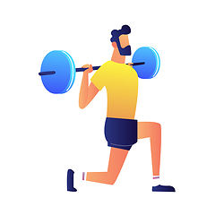 Image showing Weightlifter with barbell vector illustration.