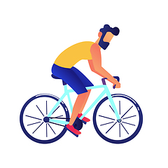 Image showing Businessman riding a bike vector illustration.