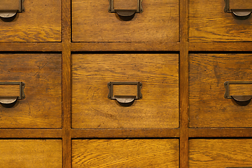 Image showing Apothecary wood chest with drawers