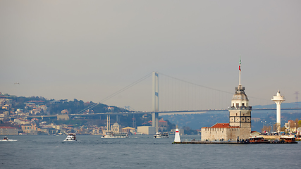 Image showing Kiz Kulesi or Maiden\'s Tower in istanbul,Turkey