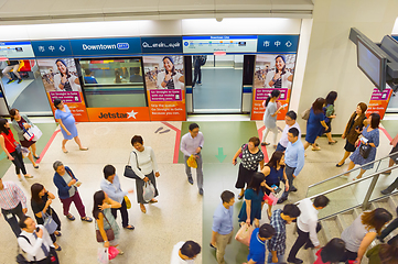 Image showing People at Singapore subway station