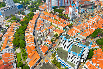 Image showing Singapore Chinatown district, aerial view