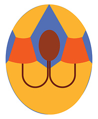 Image showing Orange sconce on blue wall vector illustration on white backgrou