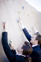 Image showing Businesspeople Climb