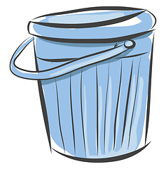 Image showing Light blue bucket vector illustration on white background.