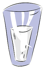 Image showing Transparent glass of milk illustration color vector on white bac