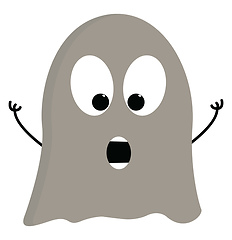 Image showing Light grey scarry ghost vector illustration on white background 