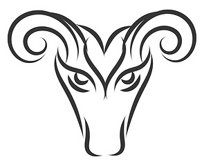 Image showing Zodiac sign of aries illustration color vector on white backgrou