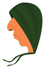 Image showing Profile picture of an young man wearing a green hood vector illu