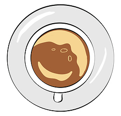 Image showing Cup of coffee vector illustration on white background.