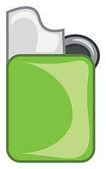 Image showing A green zippo or cigarette lighter vector color drawing or illus