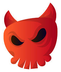 Image showing Cartoon red devil skull vector illustartion on white background