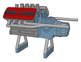 Image showing Automotive industrial engine vector or color illustration