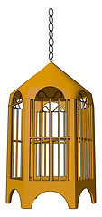 Image showing The bird cage picture vector or color illustration