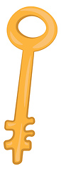 Image showing A large golden key vector or color illustration