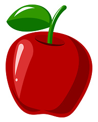 Image showing Red Apple, vector color illustration.