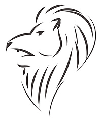 Image showing Simple black and white sketch of leo horoscope sign vector illus