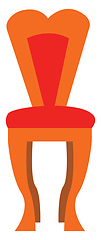 Image showing A wooden chair with red cushion vector or color illustration