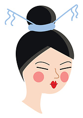 Image showing Chines girl vector illustration on white background.