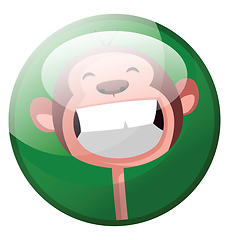 Image showing Cartoon character of a smiling monkey vector illustration in gre