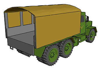 Image showing Military Vehicle picture vector or color illustration