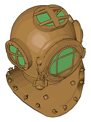 Image showing A Diving helmet dive vector or color illustration