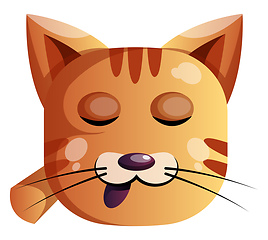 Image showing Sleepy orange cat vector illustartion on white background