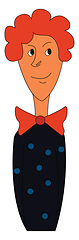 Image showing Clipart of a boy with a blue sweater vector or color illustratio