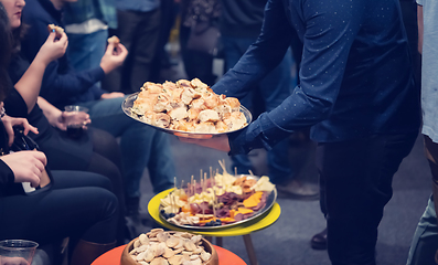 Image showing new year and christmas office party close up