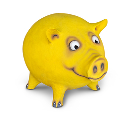 Image showing funny yellow pig