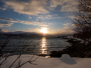 Image showing Landscape in Winter, Kvaloya, Norway