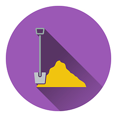 Image showing Icon of Construction shovel and sand