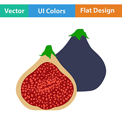 Image showing Flat design icon of Fig fruit