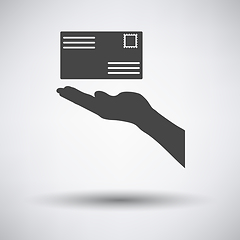 Image showing Hand holding letter icon