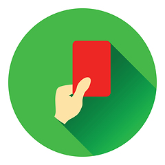 Image showing Icon of football referee hand with red card