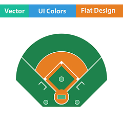 Image showing Baseball field aerial view icon