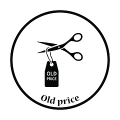 Image showing Scissors cut old price tag icon