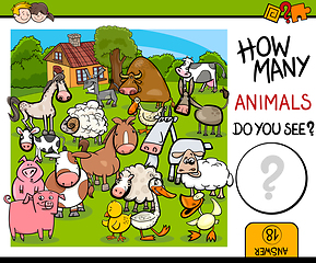 Image showing counting farm animals activity