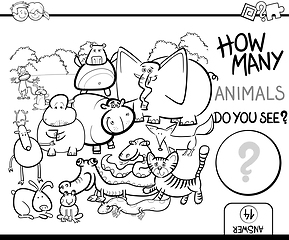 Image showing count the animals for coloring