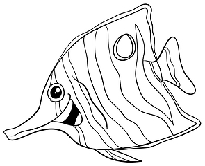 Image showing exotic fish coloring book