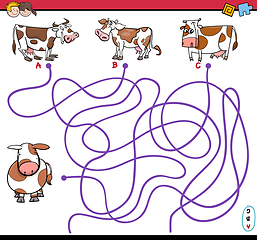 Image showing path maze game with cows