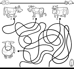 Image showing maze game coloring page