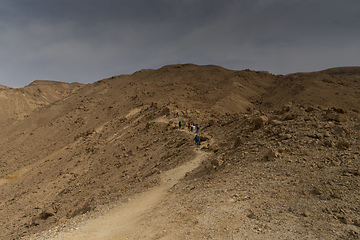 Image showing Hiking in israeli stone desert