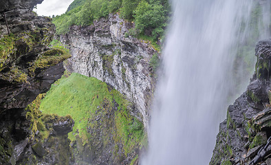 Image showing Waterfall view in Norway summer trip