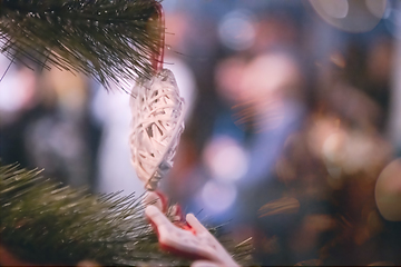 Image showing new year and christmas office party close up